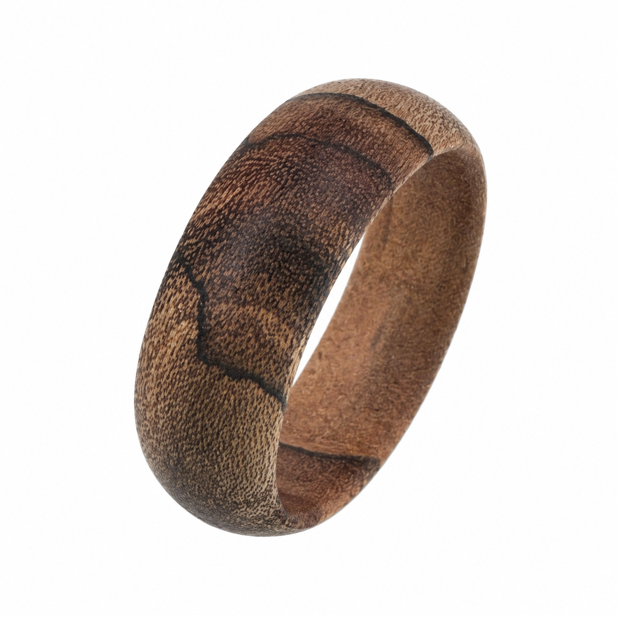 "Wanderer" — Spalted Maple Wood Ring, 7mm