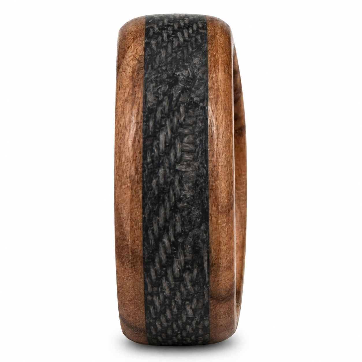 "Wrangler" — Olive Wood & Denim Ring, 8mm