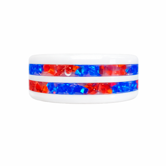 America 250 Ring - Red, White and Blue Stagger (8mm)