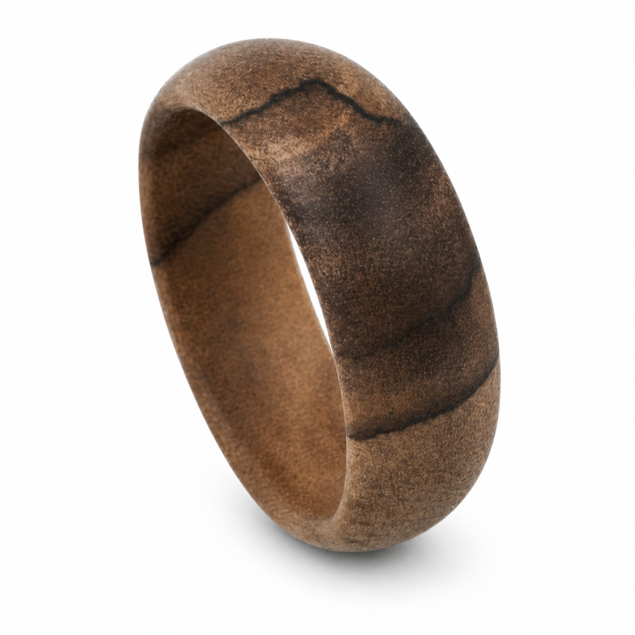"Wanderer" — Spalted Maple Wood Ring, 7mm